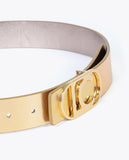 Reversible Belt with Metallic Oval Buckle