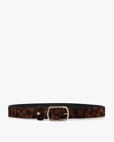Narrow Leopard Print Belt