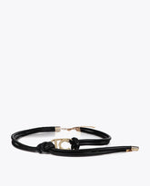 Oval Logo Faux Leather Straps Belt