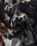 Polka Dot Scarf with Tiger Print