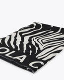 Zebra and Solid Print Scarf