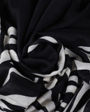 Zebra and Solid Print Scarf