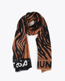 Zebra Print and Solid Scarf