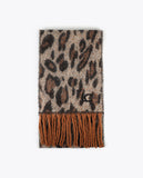 Animal Print Scarf with Fringes