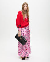 Animal Print A-line Midi Skirt