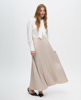 Waxed Effect Pleated Skirt