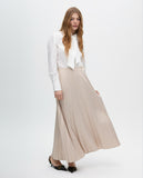 Waxed Effect Pleated Skirt