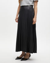 Waxed Effect Pleated Skirt