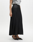 Waxed Effect Pleated Skirt