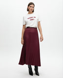 Waxed Effect Pleated Skirt