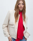 Bomber with Jewel Pocket Details