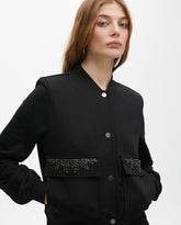 Bomber with Jewel Pocket Details