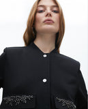 Bomber with Jewel Pocket Details