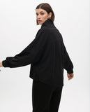 Sweatshirt with Front Pocket Leather Effect