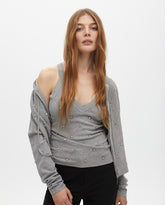 Zipper Cardigan with Bead Detail