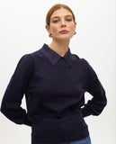 Puff Sleeve Polo Neck Sweater