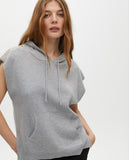 Hooded Sweater Vest with Shoulder Embellishments