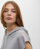 Hooded Sweater Vest with Shoulder Embellishments