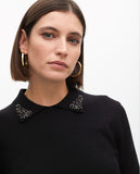 Animal Print Pleated Back Sweater