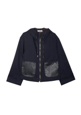 PU sweatshirt with pockets