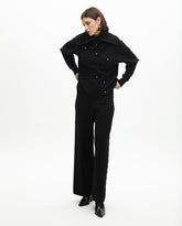 Straight Fit Trousers with Side Studs