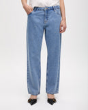 High Waist Straight Fit Jeans with Rhinestones