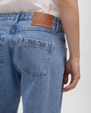 High Waist Straight Fit Jeans with Rhinestones