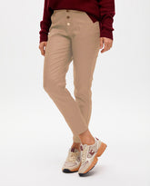 Beige Waxed Flared Pants
