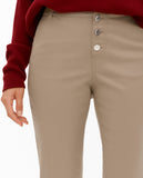 Beige Waxed Flared Pants