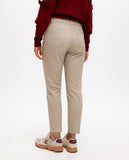 Beige Waxed Flared Pants