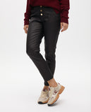 Beige Waxed Flared Pants