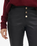 Beige Waxed Flared Pants