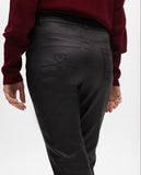 Beige Waxed Flared Pants