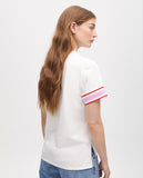 T-shirt with Ribbed Sleeve Detail