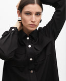 Lamé Pinstripe Shirt with Pockets