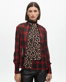 Bow Tie Animal Print and Tartan Shirt