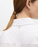 Oversize Poplin Shirt with Button Details