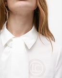 Fitted Poplin Shirt with Removable Bow Tie and Laser Cut Logo