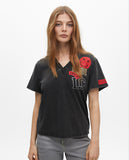 Short Sleeve T-Shirt with Patch Details in Washed Fabric