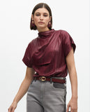 Draped Sleeve Detail Top