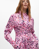 Animal Print Shirt Midi Dress