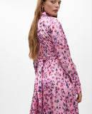 Animal Print Shirt Midi Dress