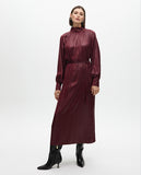 High Neck Dress with Waxed Effect Belt