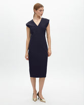 Fitted Technical Fabric Midi Dress