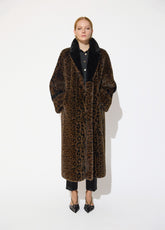 lf2601018-Long leopard print fur coat-Brown-Black