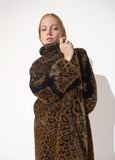 lf2601018-Long leopard print fur coat-Brown-Black