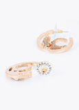 lf2603002-Personalized hoop earrings with animal logo finished texture-Gold