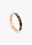 lf2603014-Set of custom lacquered elastic bracelets-Orange-Black