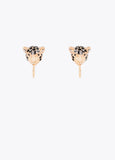 lf2603022-Leopard chain and hoop combined earring-Gold