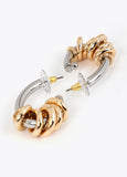lf2603051-Two-tone hoop earring-Metal-Metal